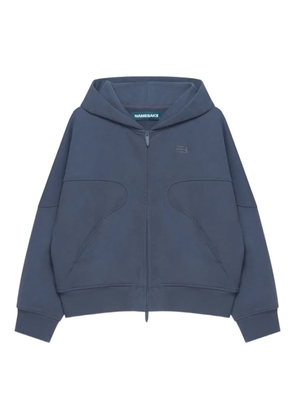 NAMESAKE panelled zip hoodie - Blue