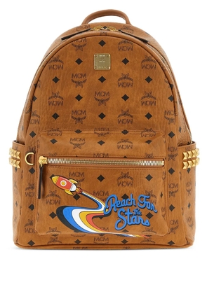 MCM Visetos-monogram rocket-print backpack - Brown