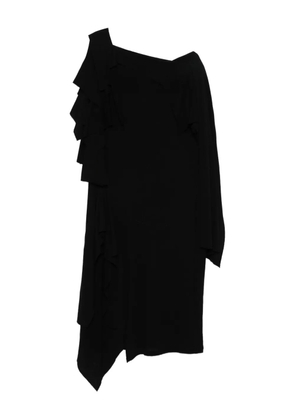 Yohji Yamamoto draped ruffled dress - Black