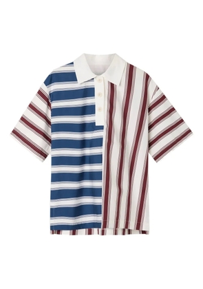 Lee Mathews striped polo top - Blue