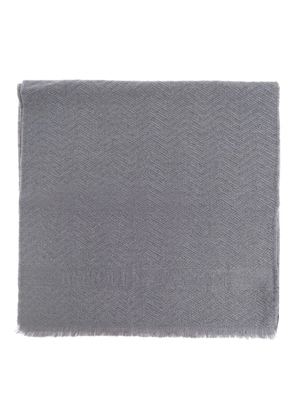 Emporio Armani herringbone wool scarf - Grey