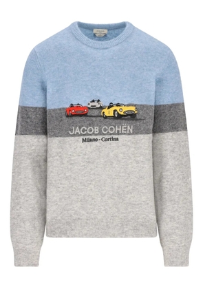Jacob Cohën colour-block embroidered sweater - Blue