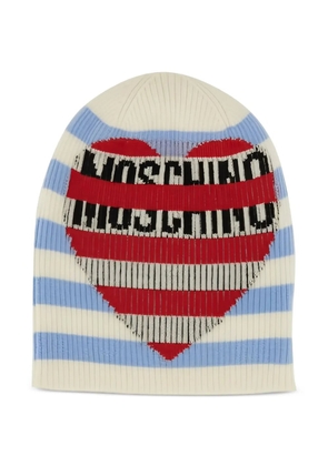 MOSCHINO JEANS striped heart hat - Neutrals