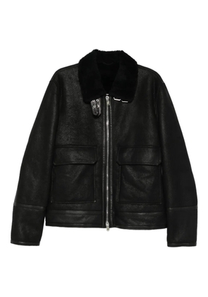 DONDUP flap-pocket leather jacket - Black