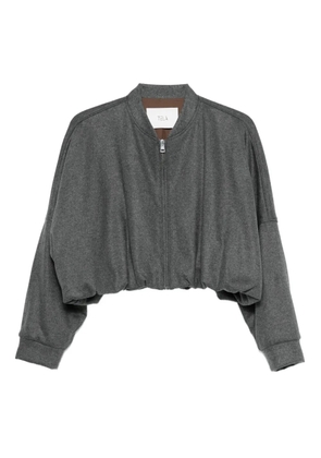 Tela flannel cropped bomber jacket - Grey