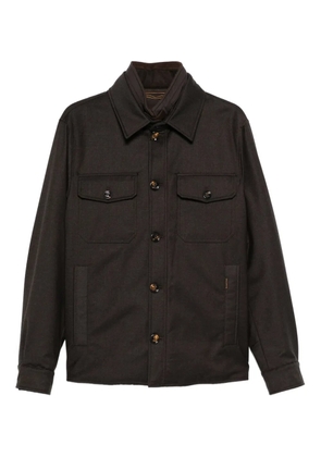Moorer button-fastening flap-pocket jacket - Brown