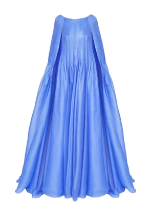Carolina Herrera pleated cape gown - Blue