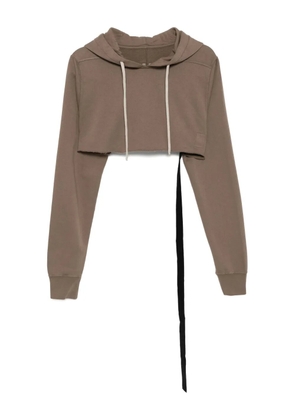 Rick Owens DRKSHDW cropped hoodie - Brown