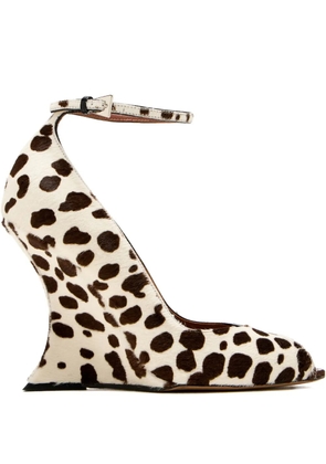 Paris Texas 110mm leopard-print wedge pumps - Neutrals