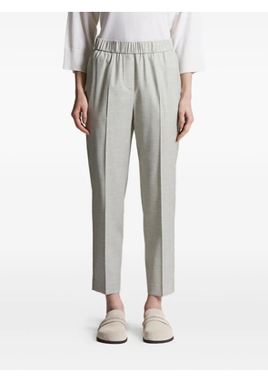 Peserico elastic-waistband side-stripe trousers - Grey
