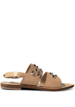 CAPRI POSITANO SANDALS Ottavia studded leather sandals - Neutrals