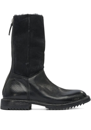Moma zip-detail shearling-trim boots - Black