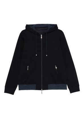 Doriani Cashmere zip-fastening hoodie - Blue
