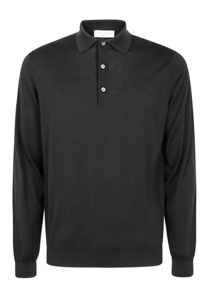 Filippo De Laurentiis long-sleeve polo shirt - Black