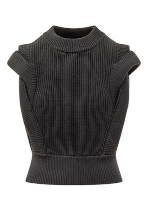 IRO ruffled-shoulder knit top - Black