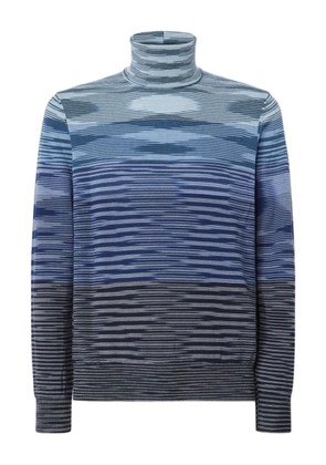 Missoni stripe-pattern turtleneck sweater - Blue