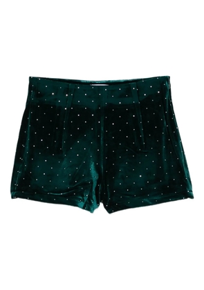 NEVER FULLY DRESSED embellished velvet shorts - Green