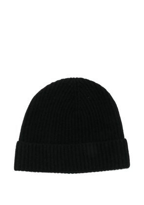 Sunspel cashmere ribbed beanie hat - Black