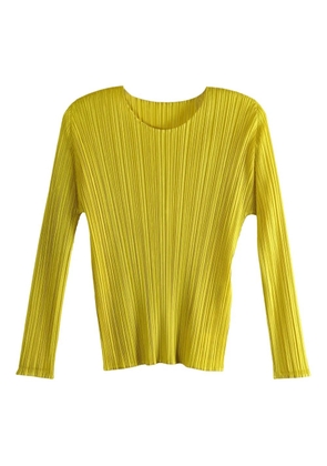 Pleats Please Issey Miyake pleated long-sleeve top - Yellow