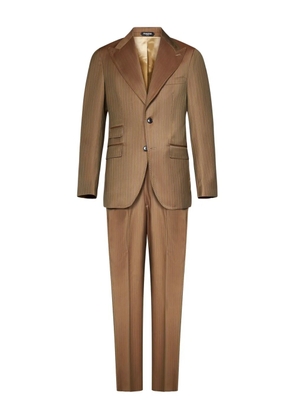 FRANZESE COLLECTION pinstripe peak-lapel suit - Brown