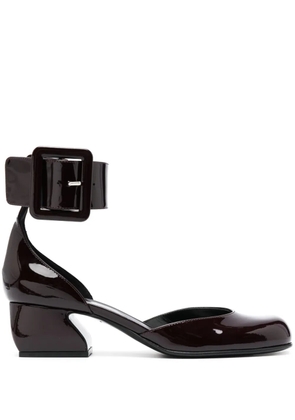 Sergio Rossi SI Rossi 45mm patent-finish buckled pumps - Red
