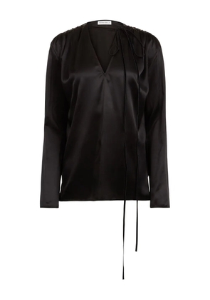 Nina Ricci V-neck satin top - Black