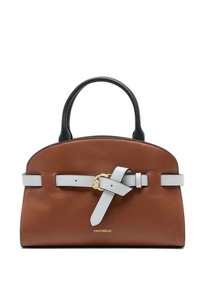 Coccinelle belt-buckle leather satchel - Brown