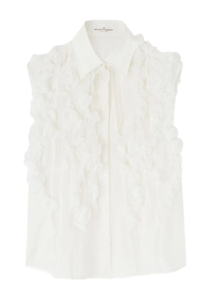 Ermanno Scervino ruffled sleeveless shirt - White