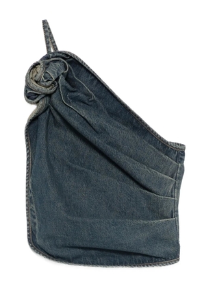 Magda Butrym draped asymmetric-neck top - Blue