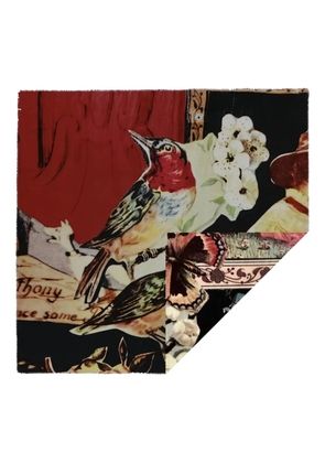 TALKING WALLS patchwork-print scarf - Black