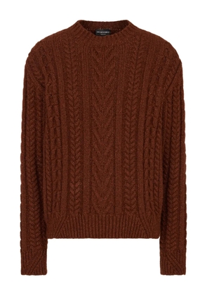 Emporio Armani cable-knit sweater - Brown