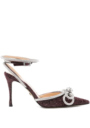 MACH & MACH crystal-embellished bow pumps - Red