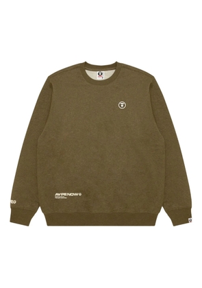 AAPE BY *A BATHING APE® logo-patch crew-neck sweater - Green