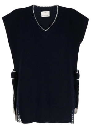 Onefifteen side-tie detail knitted vest top - Blue