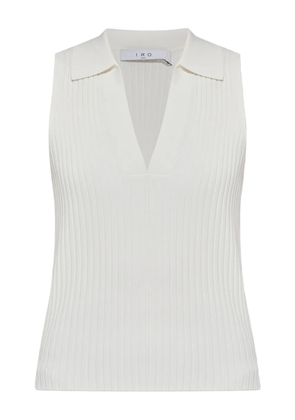 IRO ribbed V-neck top - White