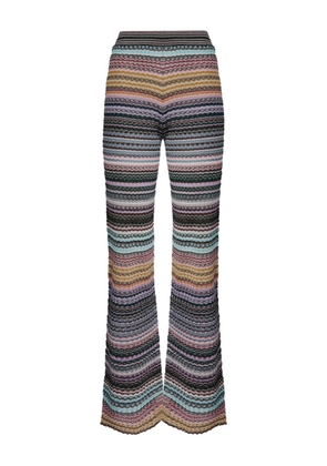 Missoni striped-pattern knit trousers - Blue
