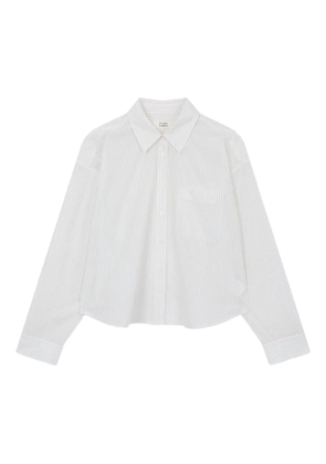 TOMBOY elastic-hem striped shirt - White