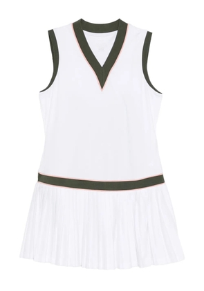 Varley pleated V-neck mini dress - White