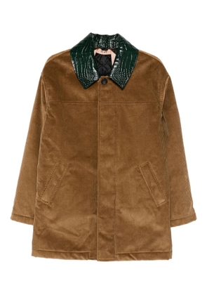 Nº21 crocodile-collar corduroy jacket - Brown