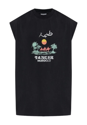 VETEMENTS graphic sleeveless T-shirt - Black