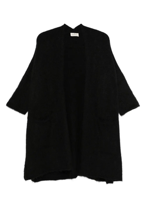 Bruno Manetti brushed-finish open-front coat - Black