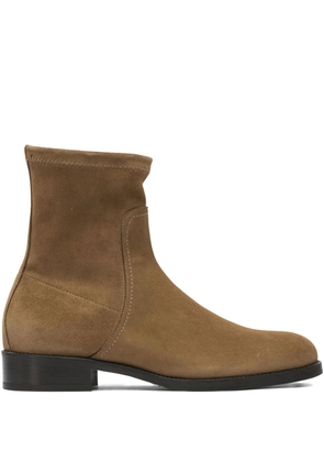 Maretto zip-detail suede ankle boots - Brown