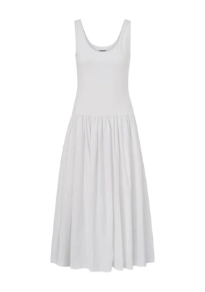 La Piscine gathered midi dress - White