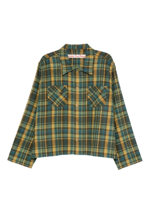 Stockholm Surfboard Club checked patch-pocket shirt - Green