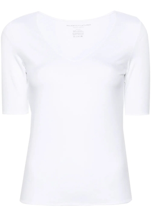 Majestic Filatures Maglia V-neck T-shirt - White
