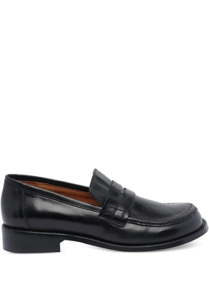 ANGEL ALARCON penny leather loafers - Black