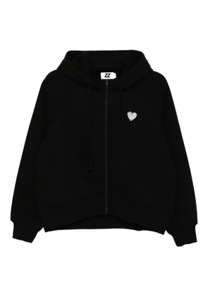 izzue embroidered-logo hoodie - Black