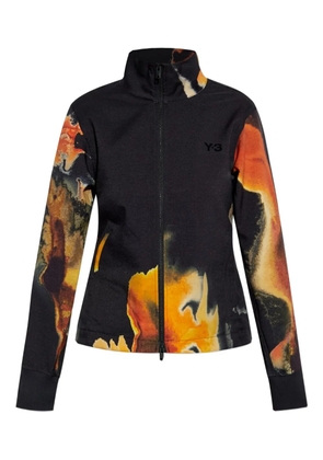 Y-3 abstract-print zip-up jacket - Black