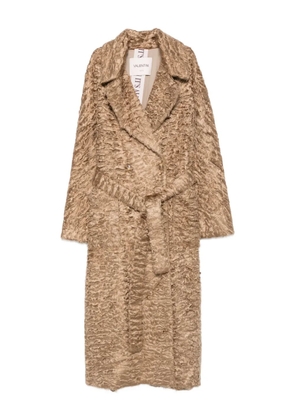 VALENTINI 1972 belted textured-weave coat - Gold