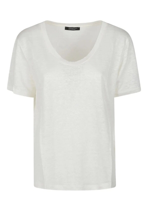 Aragona linen scoop-neck T-shirt - White